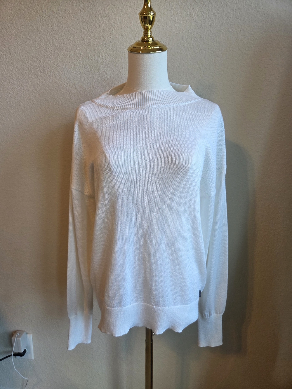 Armani Exchange White Lightweight Crewneck Sweater Size M